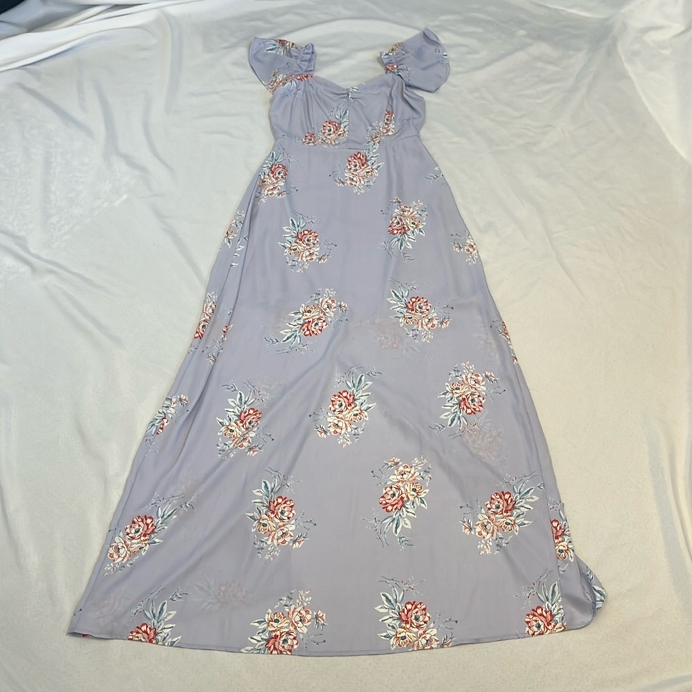 Socialite Floral Lilac Off the Shoulder Maxi Dress